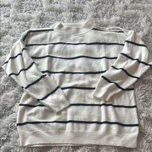 Striped Cream and Black Sweater